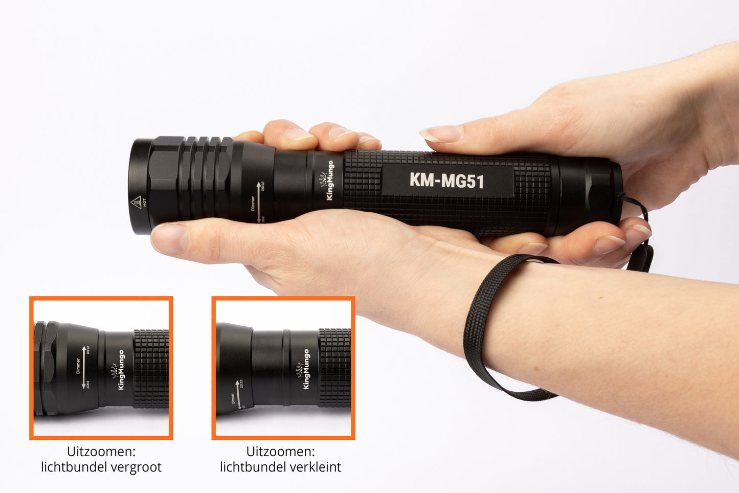Led Zaklamp - 2000 Lumen - incl batterijen
