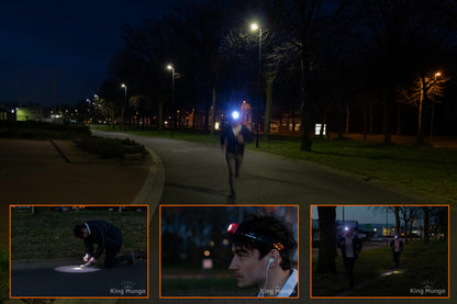 Oranje Hoofdlamp Oplaadbaar - King Mungo KMHL009 (met Sensor & Rood Licht)