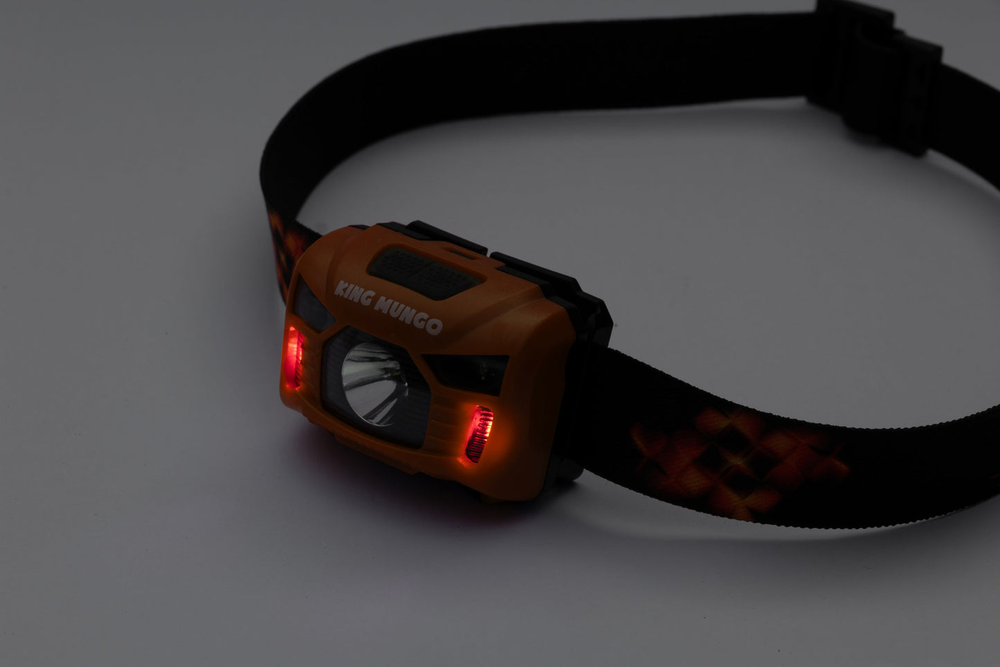 Oranje Hoofdlamp Oplaadbaar - King Mungo KMHL009 (met Sensor & Rood Licht)