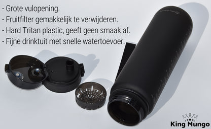 Drinkfles 1 Liter Zwart